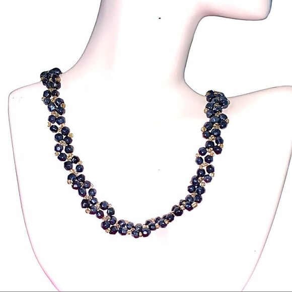 Grey hematite and glass beaded necklace - Picture 1 of 5